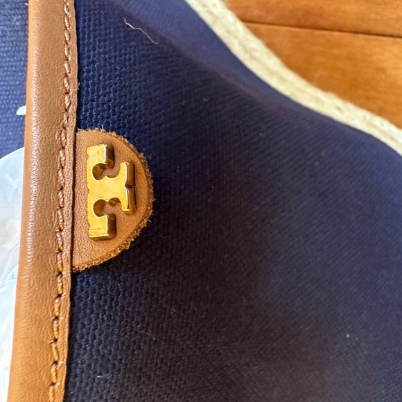 Tory Burch Canvas Wedge Open Toes Size 7 - Picture 6 of 6